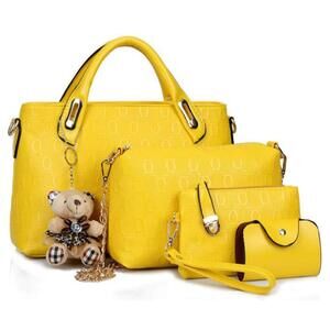1850 Soft Synthetic PU Leather Metal Chain Tote Satchel Crossbody Shoulder